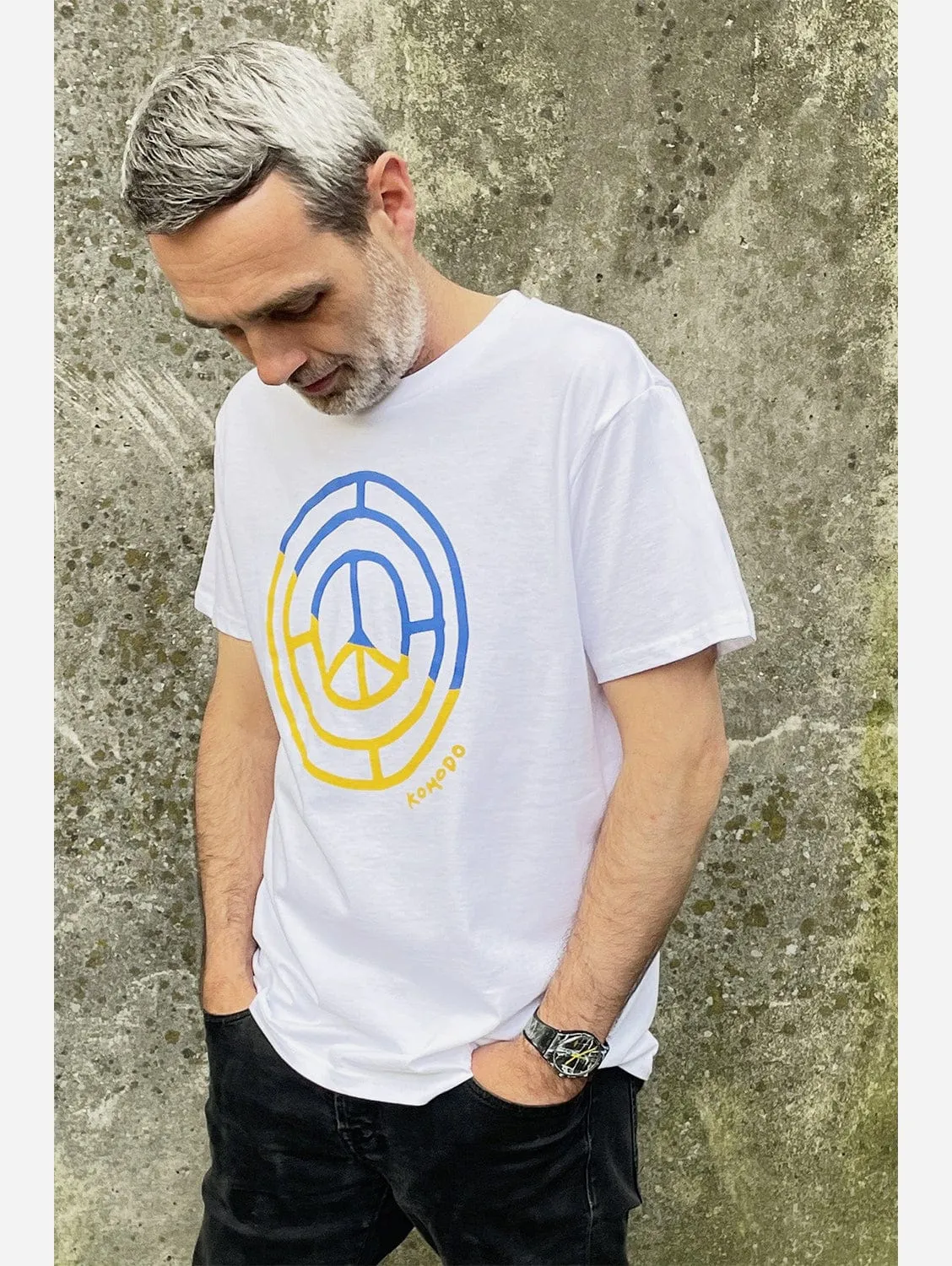 Peace 4 Ukraine Men's Organic Cotton T-Shirt | White