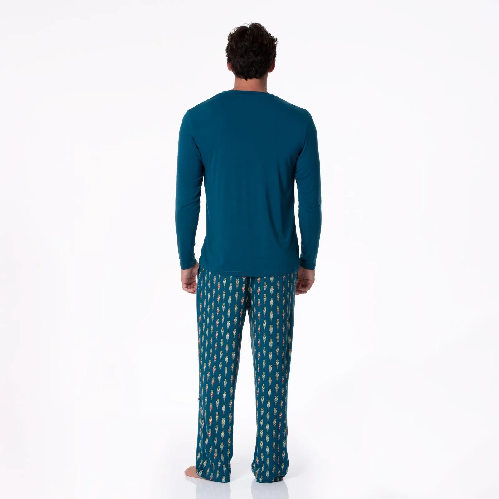 Peacock Nutcrackers Men's Print Pajama Pants Kickee Pants  - Holiday