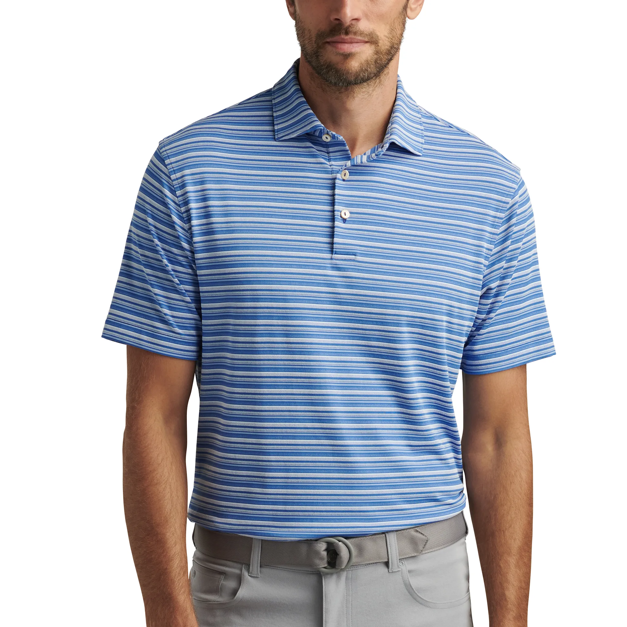 Peter Millar Men's Atrium Performance Jersey Polo Shirt - Sailor Blue