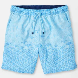 Peter Millar Mens Classic Fit 'STINGRAY SCATTER' Swim Trunk - BLUE