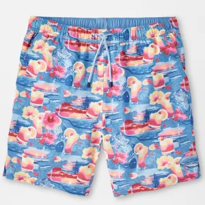 Peter Millar Mens Classic Fit 'TEQUILA SUNRISE' Swim Trunk - INFINITY