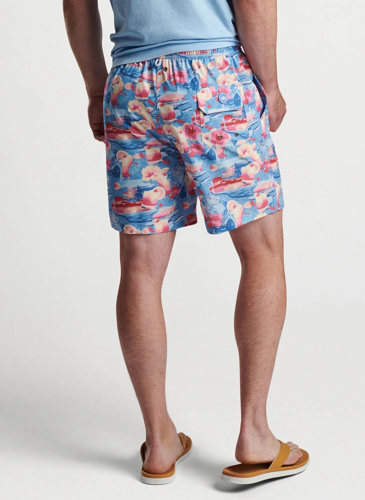 Peter Millar Mens Classic Fit 'TEQUILA SUNRISE' Swim Trunk - INFINITY