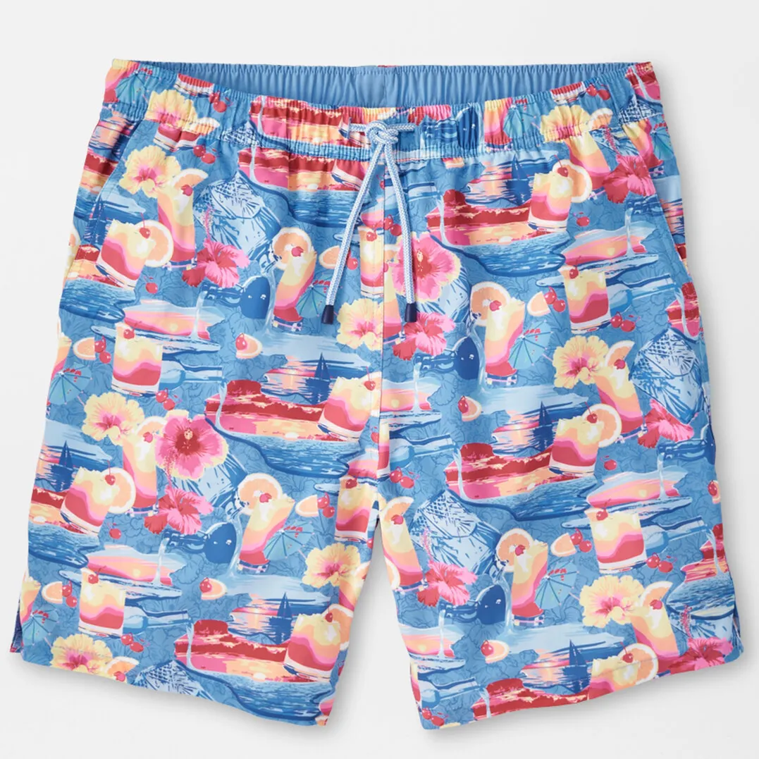 Peter Millar Mens Classic Fit 'TEQUILA SUNRISE' Swim Trunk - INFINITY