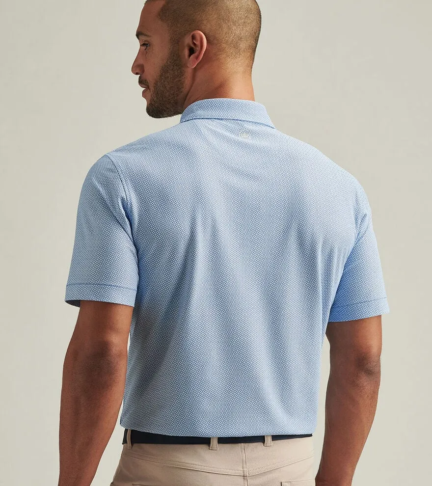 Peter Millar Men's Costa Geo Performance Mesh Polo Shirt - Sailor Blue