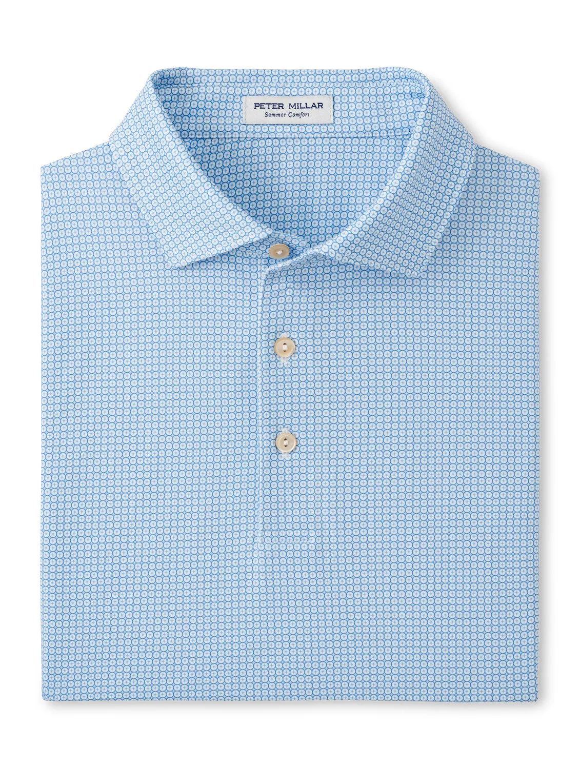 Peter Millar Men's Orbit Performance Jersey Polo Shirt - White/Sailor Blue