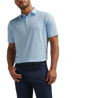 Peter Millar Men's Phoenix Performance Jersey Polo Shirt - White/Sailor Blue
