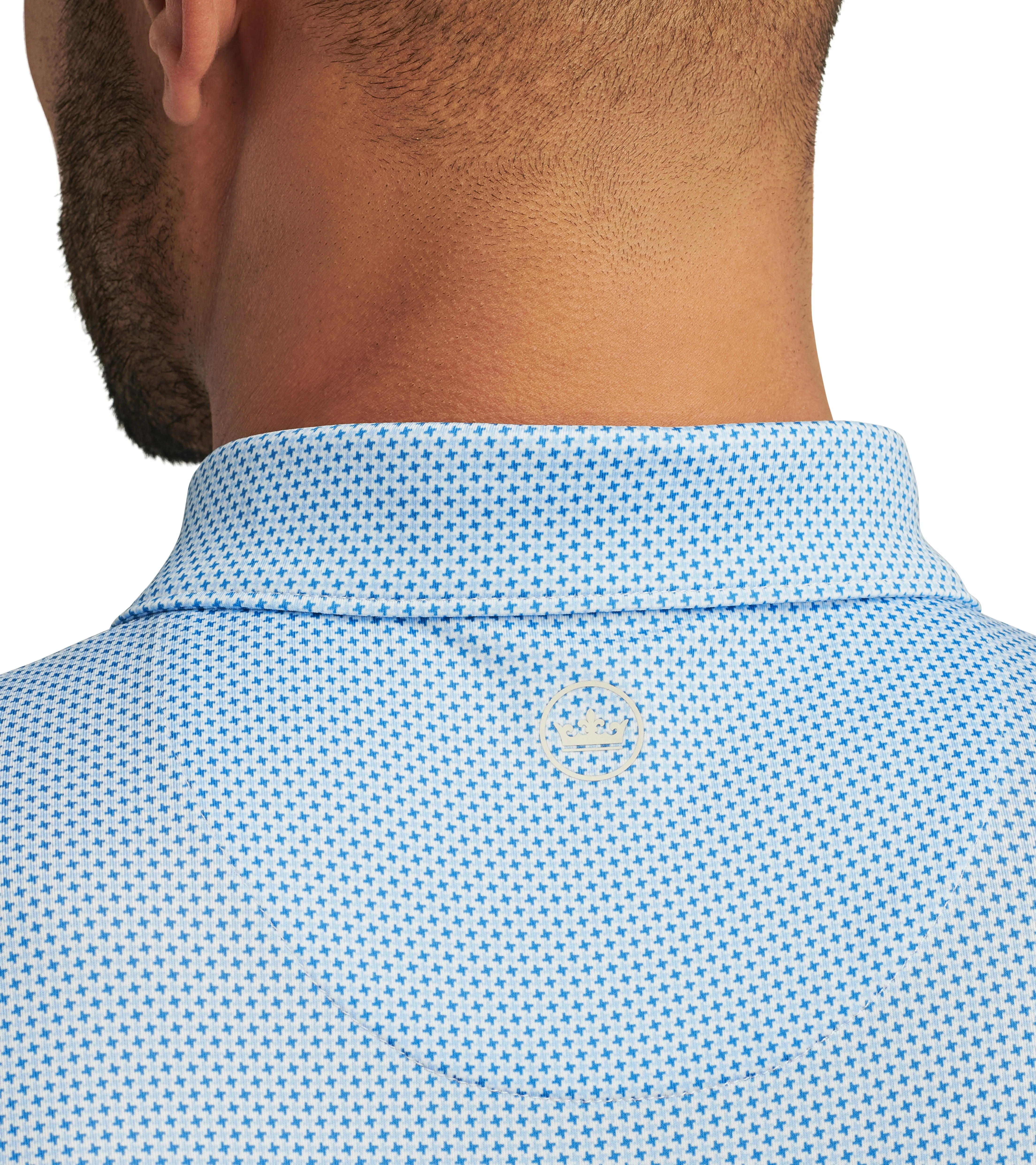 Peter Millar Men's Phoenix Performance Jersey Polo Shirt - White/Sailor Blue