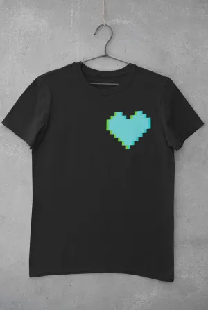 Pixel Heart (Neon Blue) -  Heavy Cotton Tee