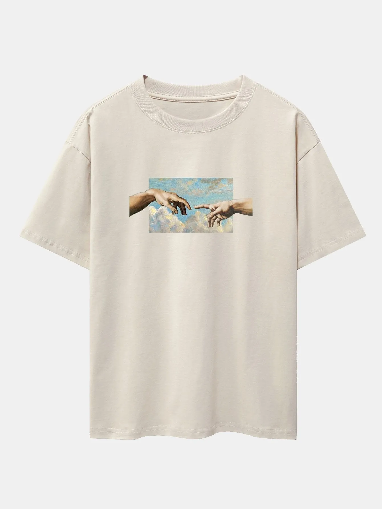 Plinio® | Create Adam Print Heavy Weight Oversize T-Shirt & Corduroy Shorts