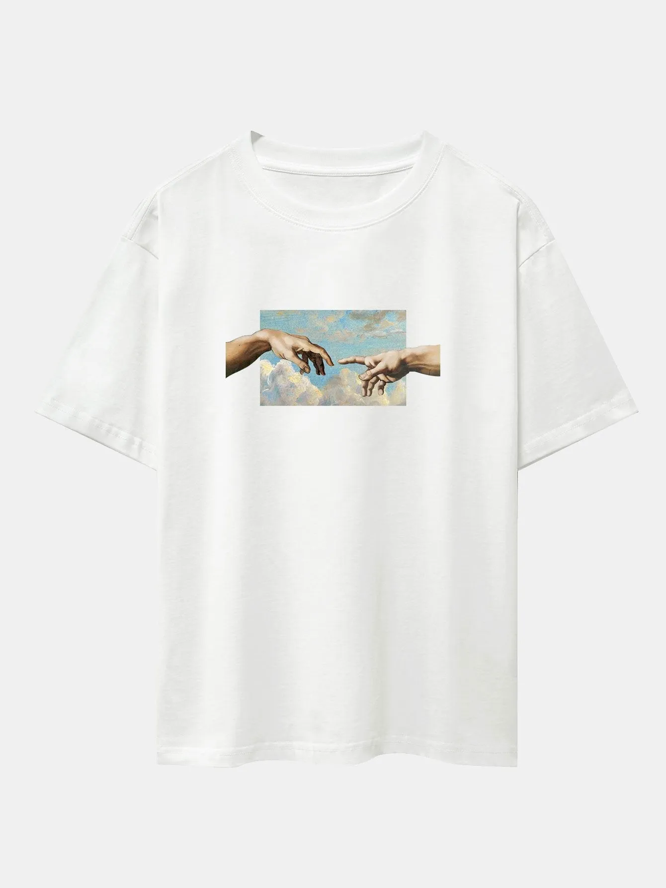Plinio® | Create Adam Print Heavy Weight Oversize T-Shirt & Corduroy Shorts