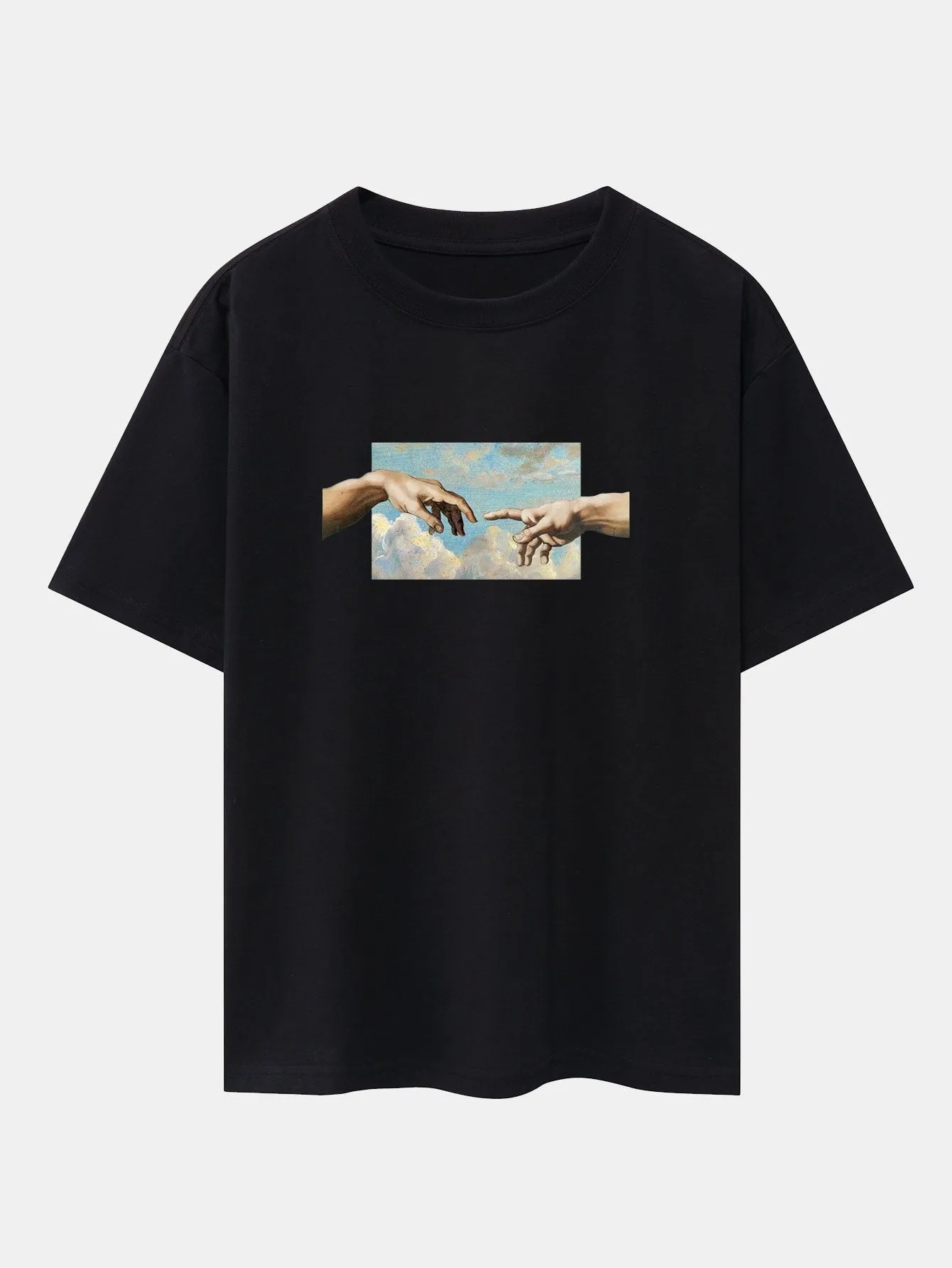 Plinio® | Create Adam Print Heavy Weight Oversize T-Shirt & Corduroy Shorts