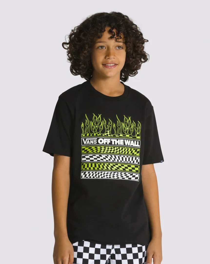 Polo niños Neon Flames Ss Black