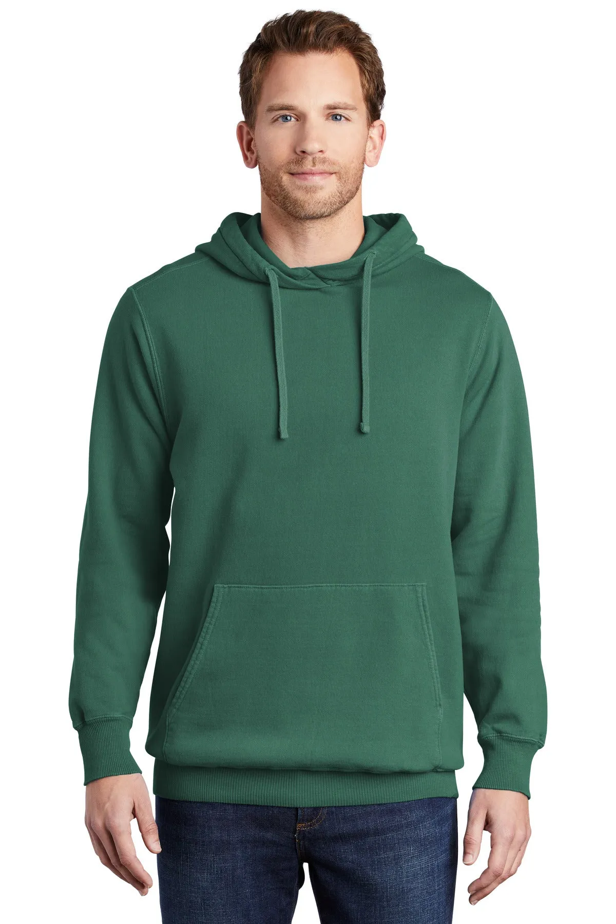 Port & Company Beach Wash Garment-Dyed Pullover Hooded Sweatshirt. PC098H Nordic Green