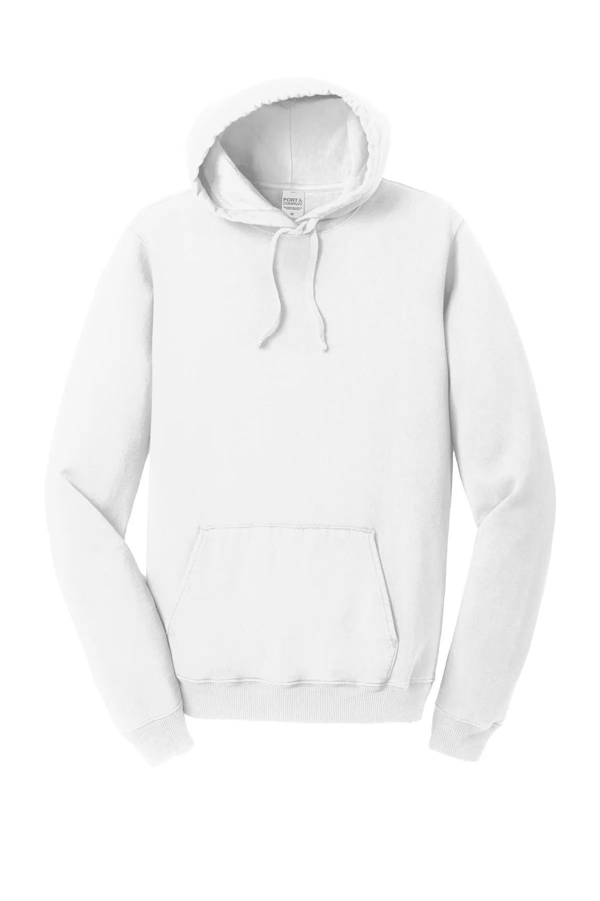 Port & Company Beach Wash Garment-Dyed Pullover Hooded Sweatshirt. PC098H White