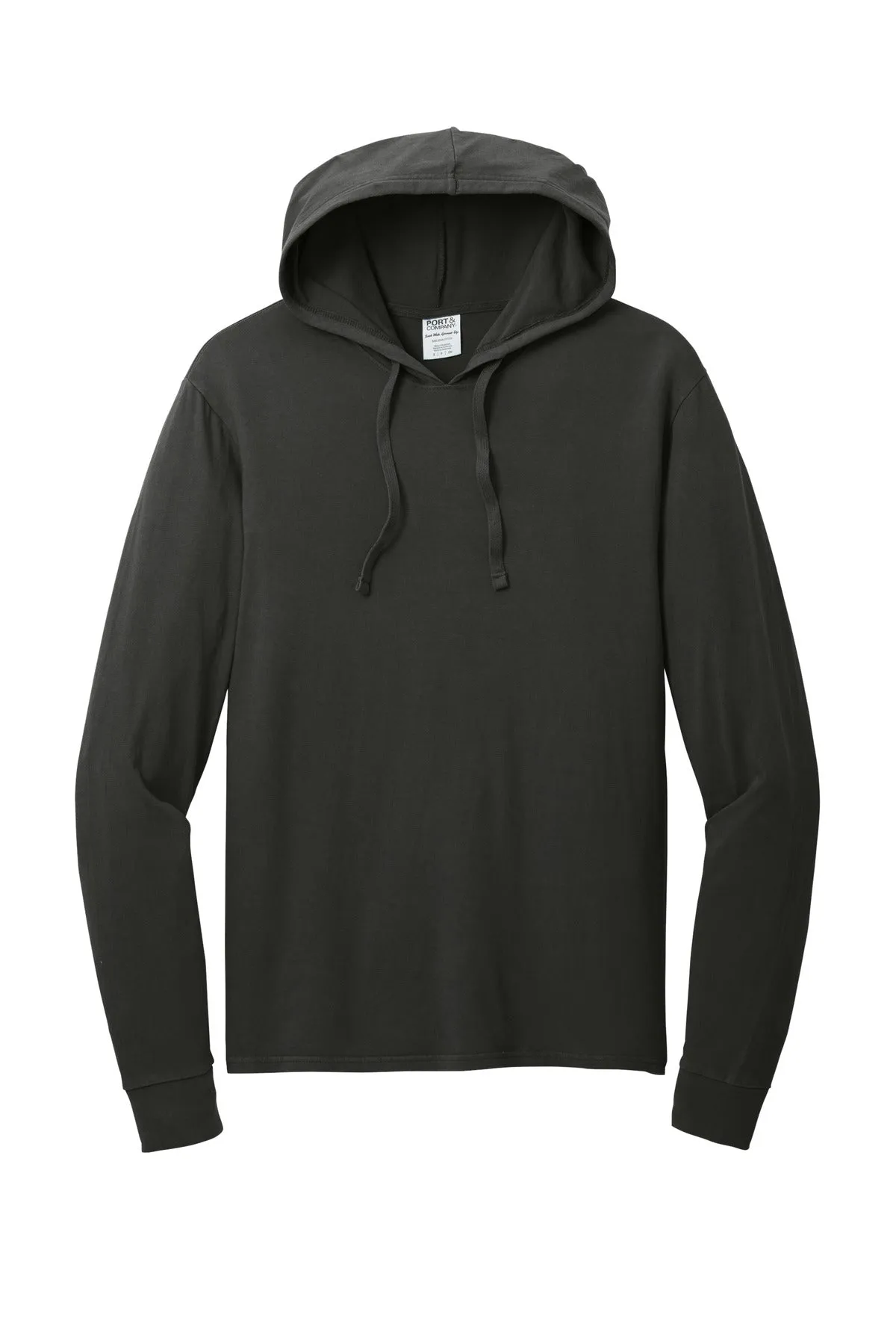 Port & Company Beach Wash Garment-Dyed Pullover Hooded Tee PC099H Black