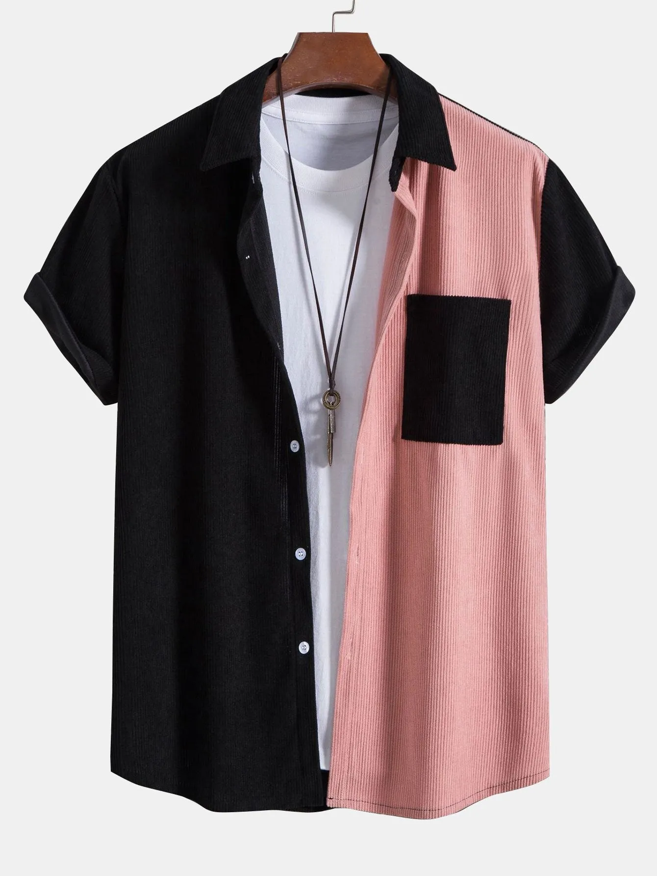 Publio® | Two Tone Corduroy Shirt & Corduroy Shorts
