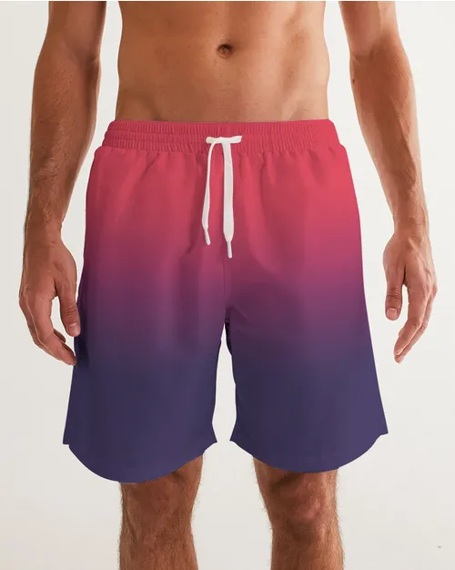 Purple Horizon Men's Medium Length Swim Trunks