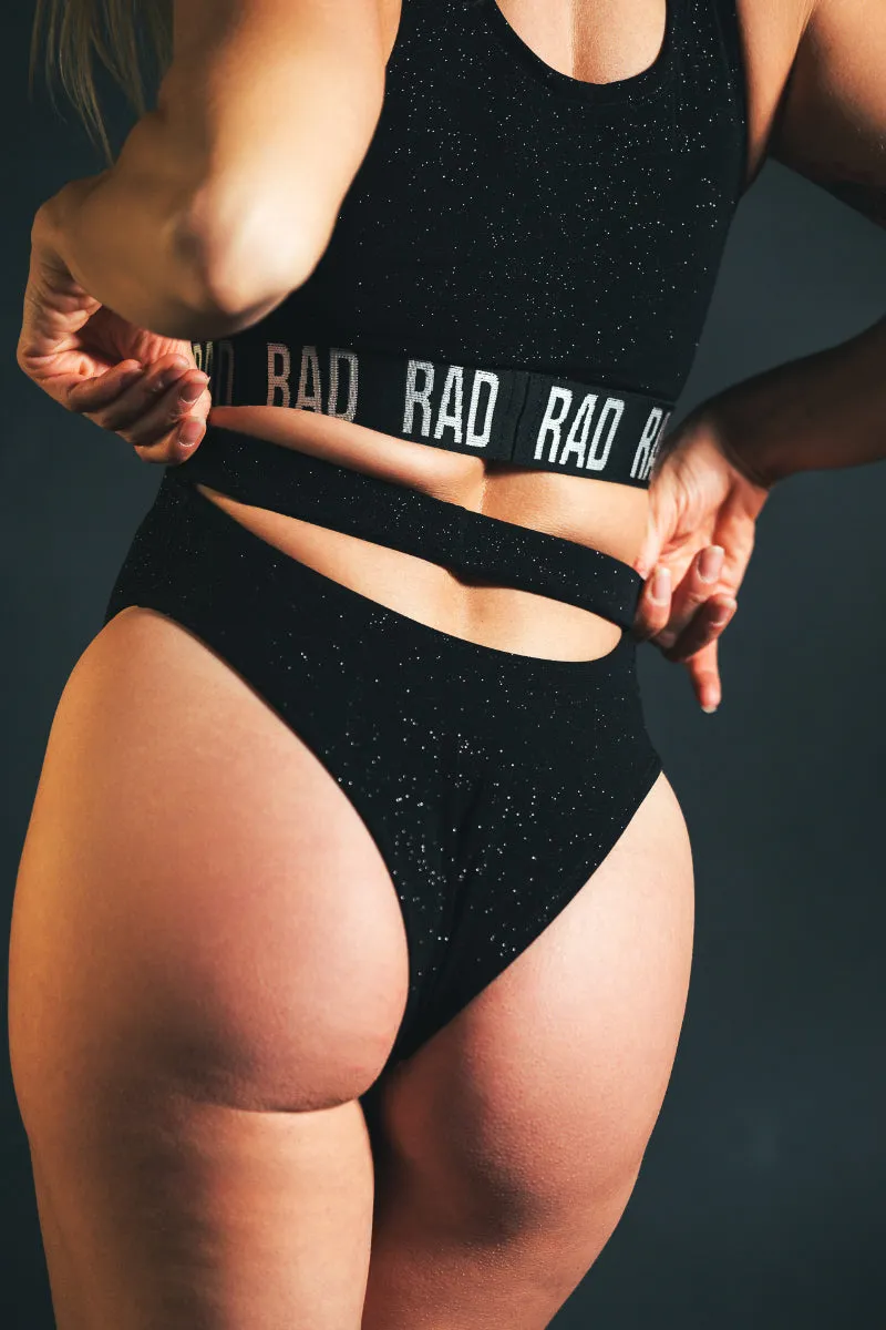 RAD Bahari Shorts - Black/Black Glitter