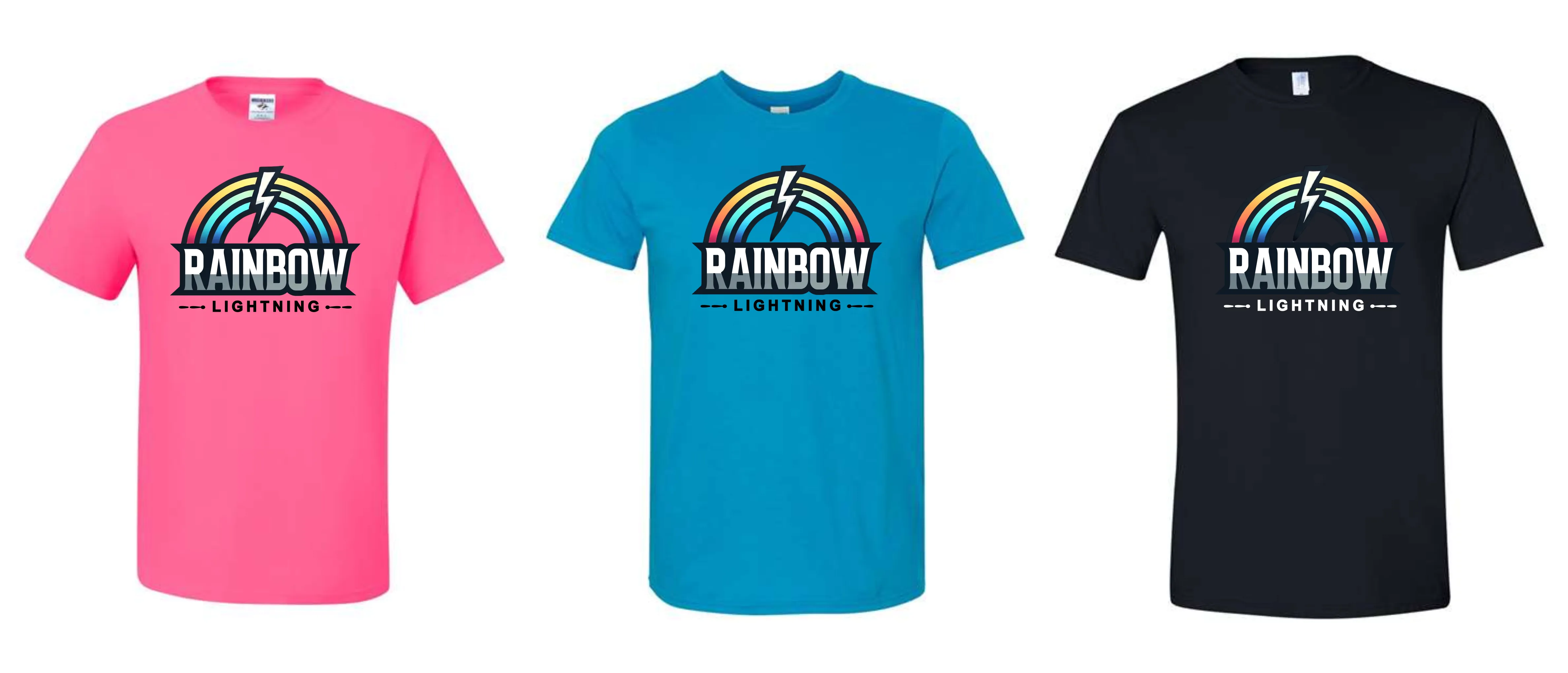 Rainbow Lightning Basic Tees