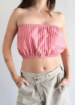 RCYCLD Striped Shirting Tube Top