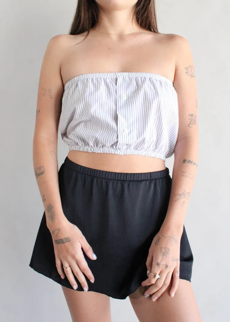 RCYCLD Striped Shirting Tube Top