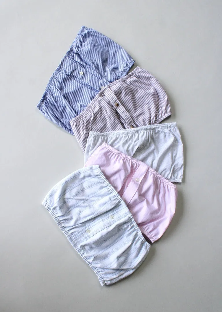 RCYCLD Striped Shirting Tube Top