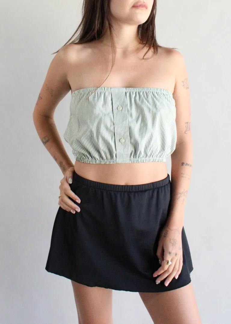 RCYCLD Striped Shirting Tube Top