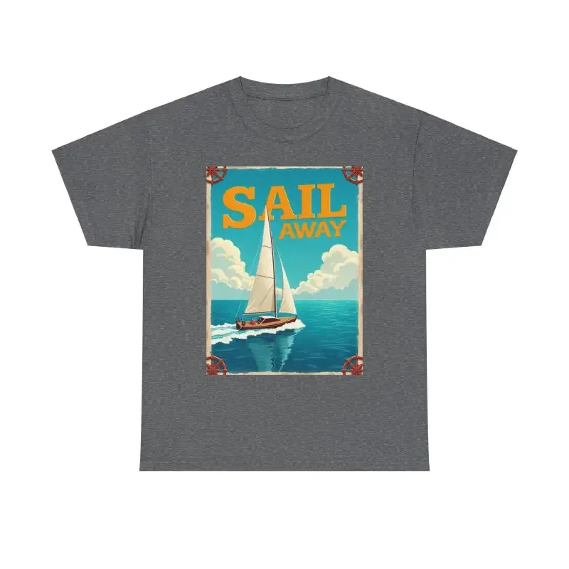 Sailboat Graphic Unisex Heavy Cotton T Shirt for Adventurers