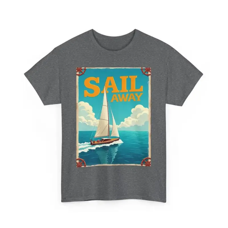 Sailboat Graphic Unisex Heavy Cotton T Shirt for Adventurers
