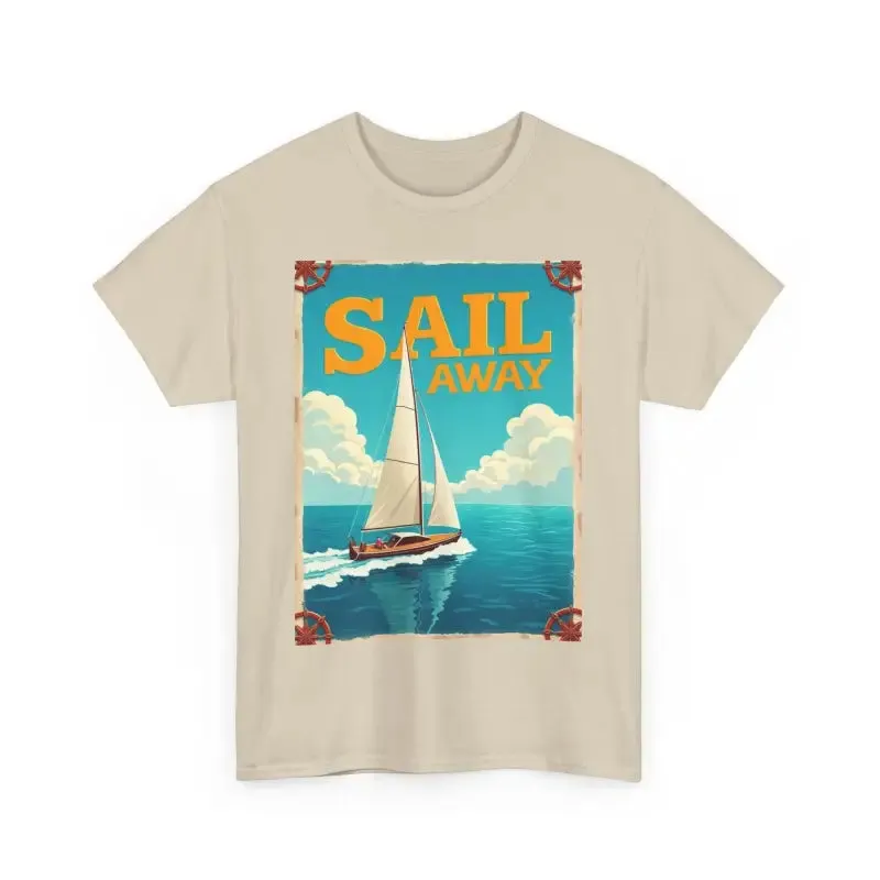 Sailboat Graphic Unisex Heavy Cotton T Shirt for Adventurers