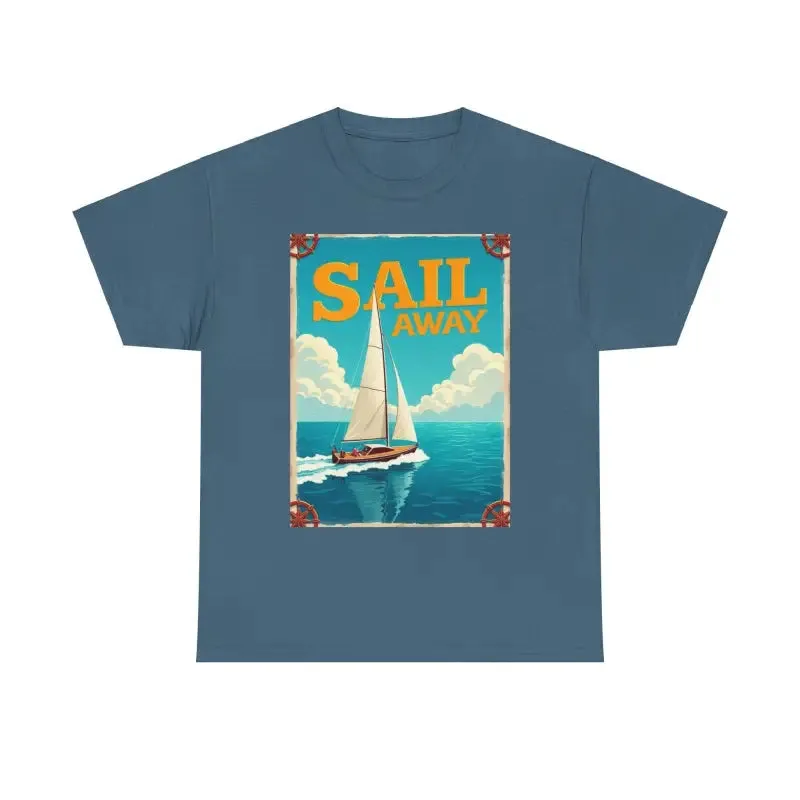 Sailboat Graphic Unisex Heavy Cotton T Shirt for Adventurers