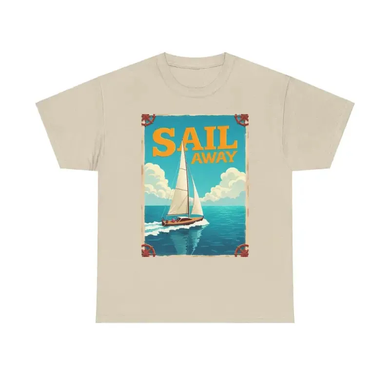 Sailboat Graphic Unisex Heavy Cotton T Shirt for Adventurers