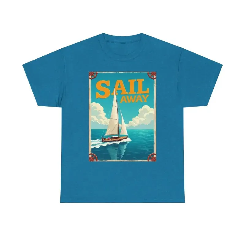 Sailboat Graphic Unisex Heavy Cotton T Shirt for Adventurers