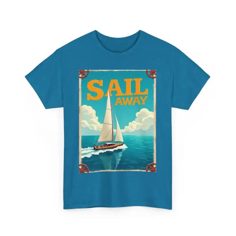 Sailboat Graphic Unisex Heavy Cotton T Shirt for Adventurers