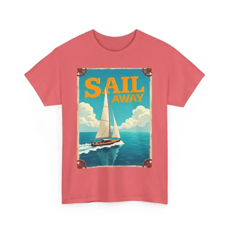 Sailboat Graphic Unisex Heavy Cotton T Shirt for Adventurers