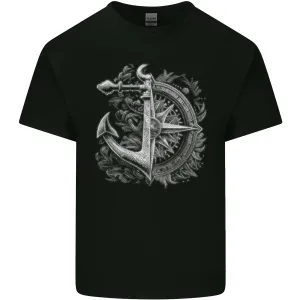 Sailing Compass Anchor Sailor Boat Yacht Mens Light Cotton T-Shirt