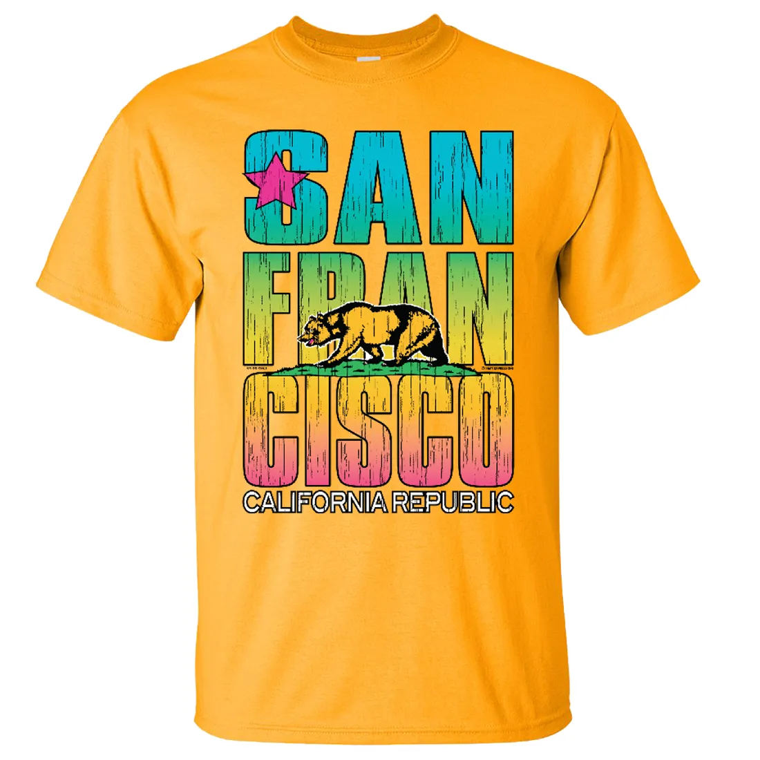 San Francisco California Neon Rainbow Asst Colors T-shirt/tee