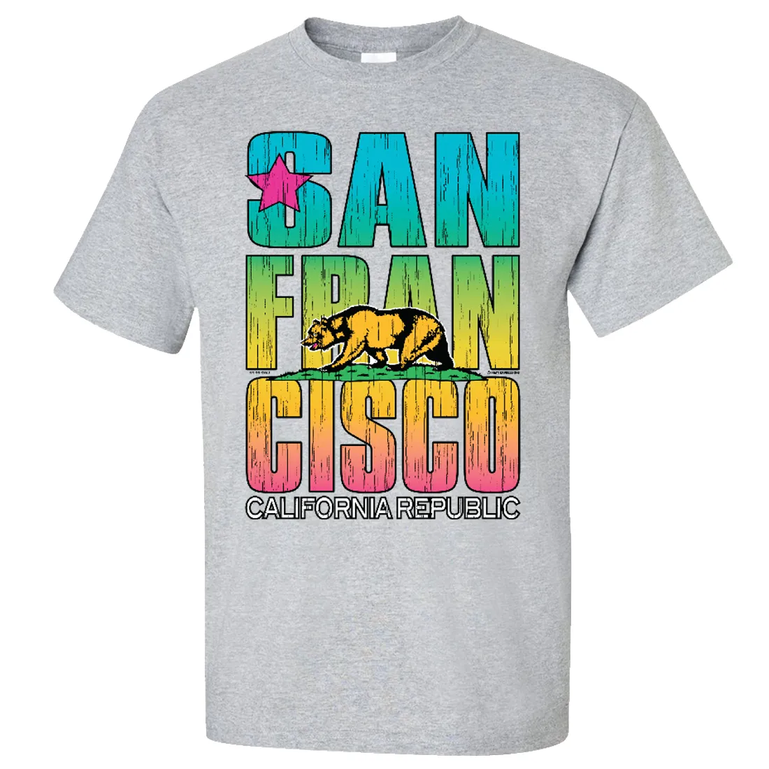 San Francisco California Neon Rainbow Asst Colors T-shirt/tee
