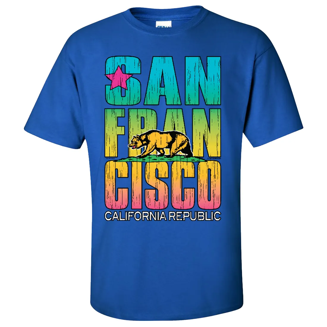 San Francisco California Neon Rainbow Asst Colors T-shirt/tee