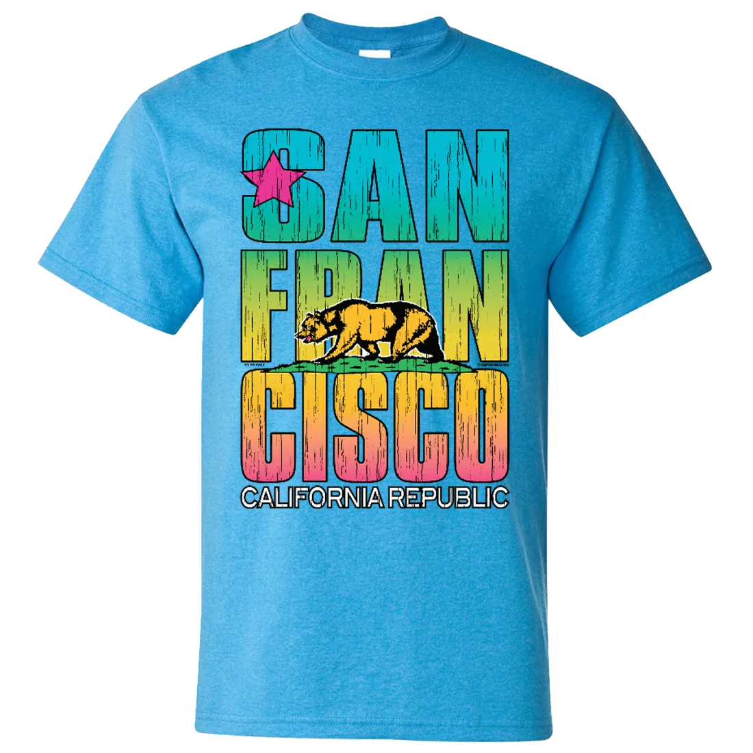 San Francisco California Neon Rainbow Asst Colors T-shirt/tee
