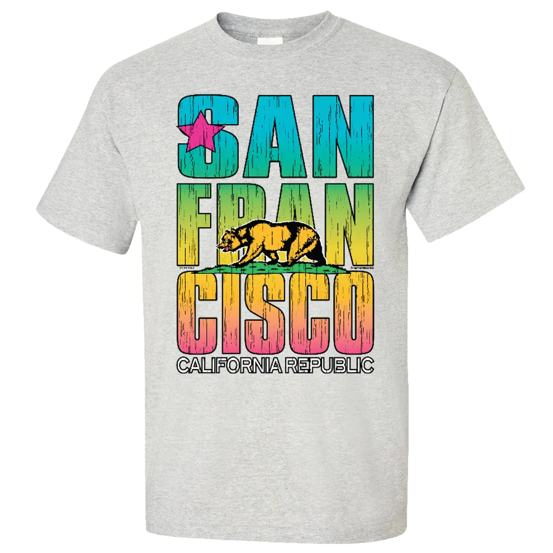 San Francisco California Neon Rainbow Asst Colors T-shirt/tee