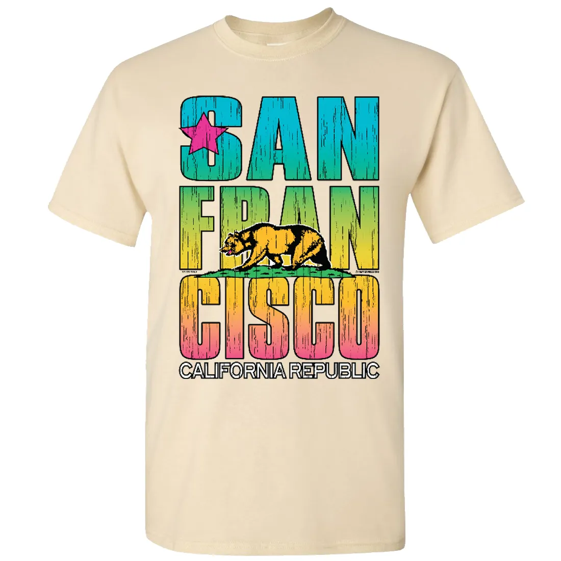 San Francisco California Neon Rainbow Asst Colors T-shirt/tee