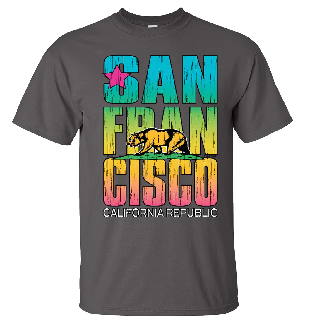 San Francisco California Neon Rainbow Asst Colors T-shirt/tee