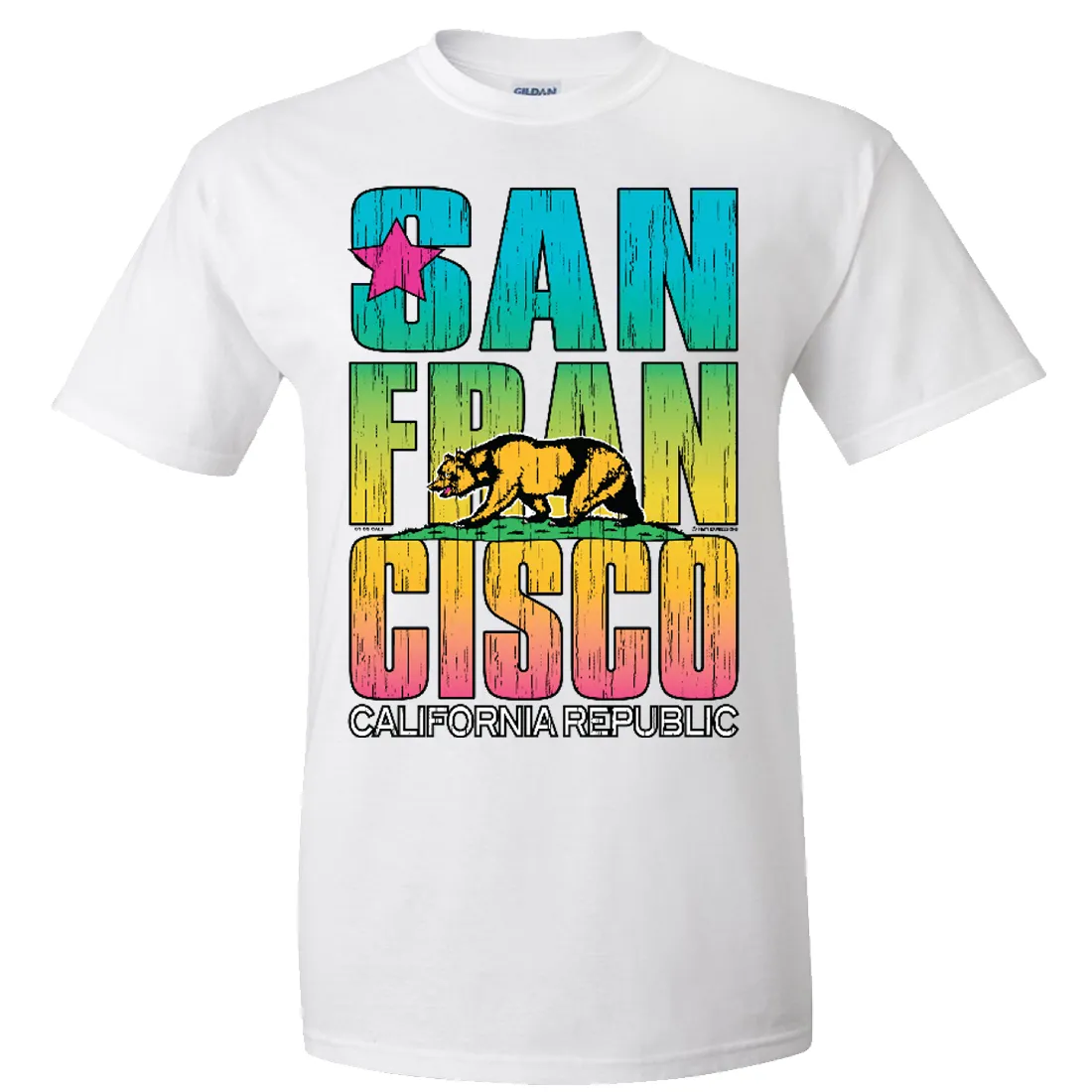 San Francisco California Neon Rainbow Asst Colors T-shirt/tee