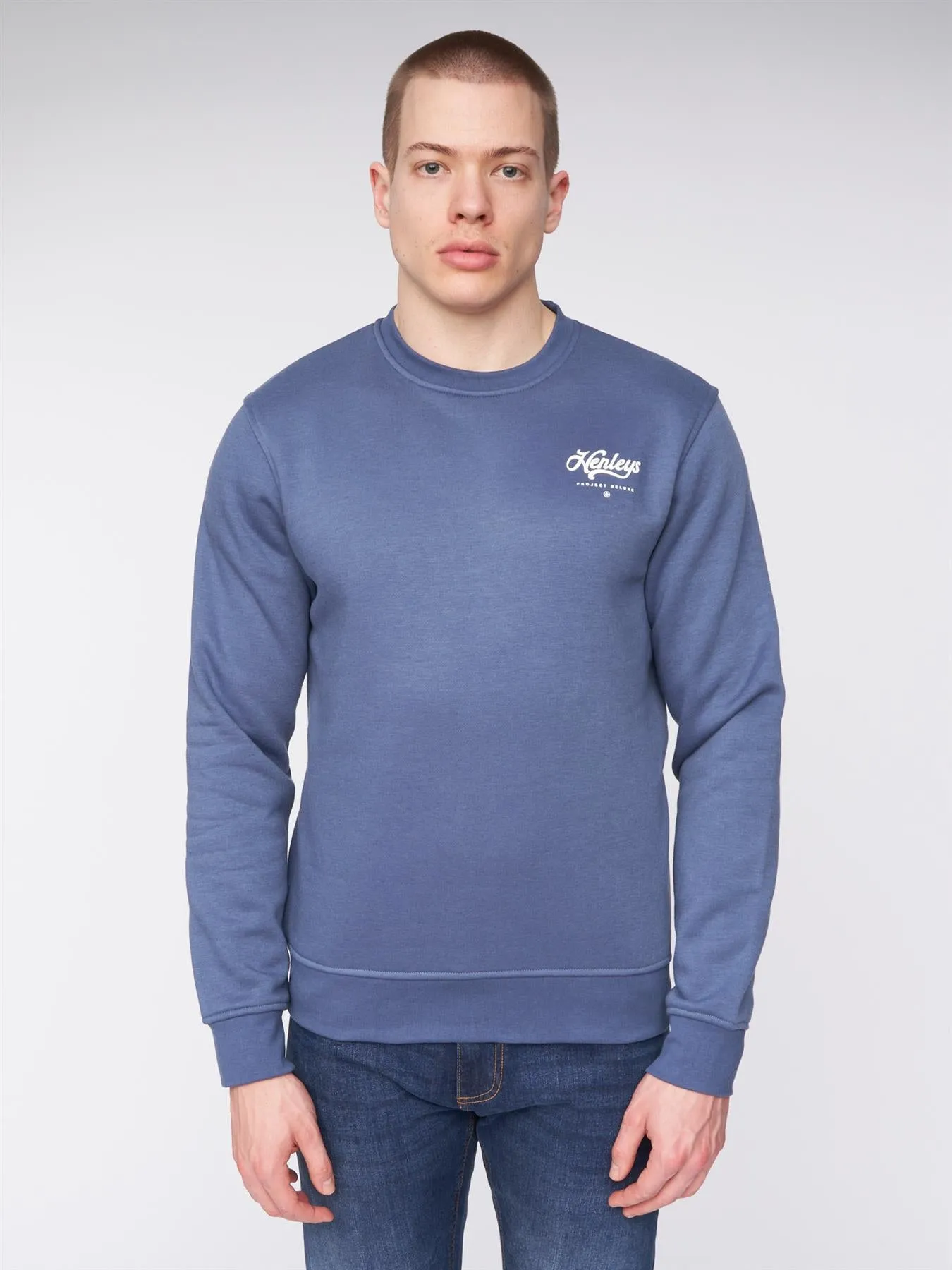 Scripthen Crew Sweat Deep Blue
