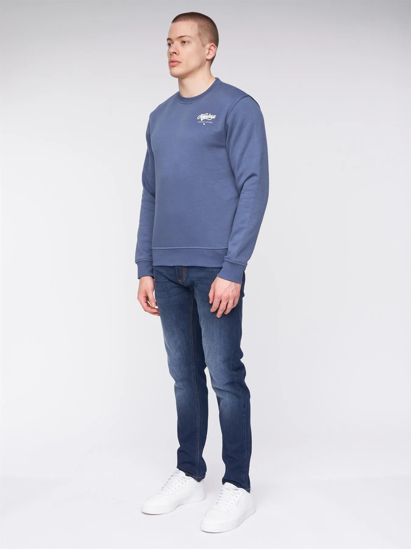 Scripthen Crew Sweat Deep Blue