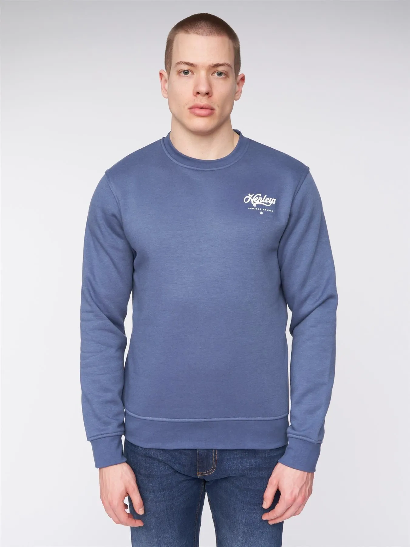 Scripthen Crew Sweat Deep Blue