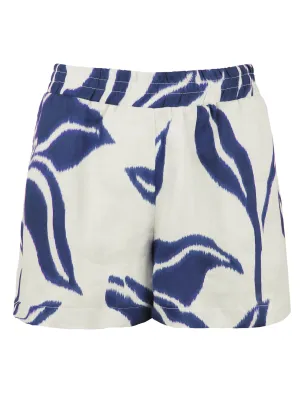 Seaside Linen Short Natural/Royal Batik