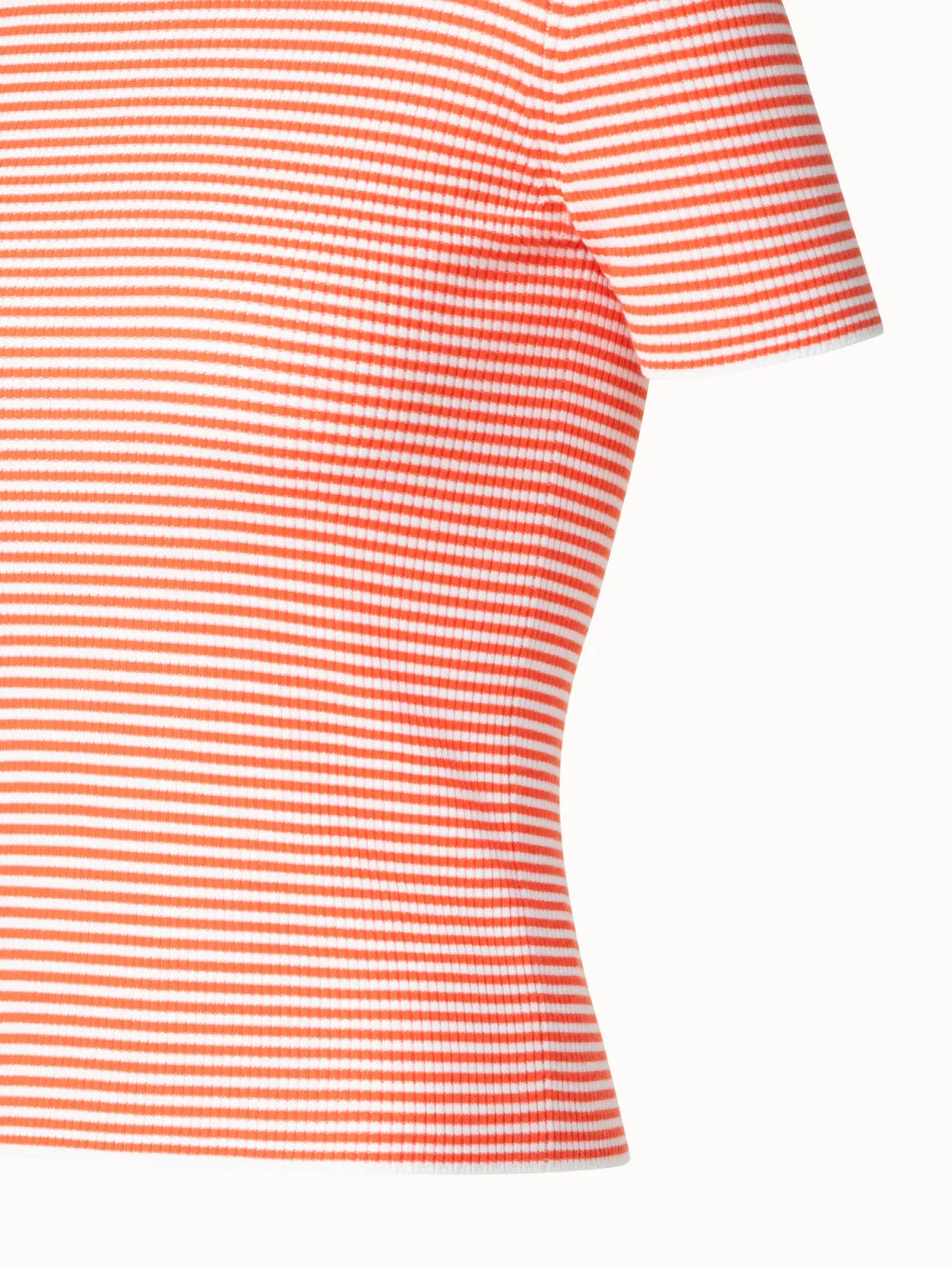 Short Sleeve Sweater in Striped Virgin Wool