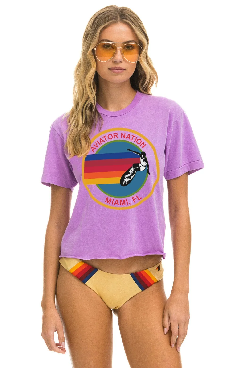 SIGNATURE MIAMI BOYFRIEND TEE - NEON PURPLE